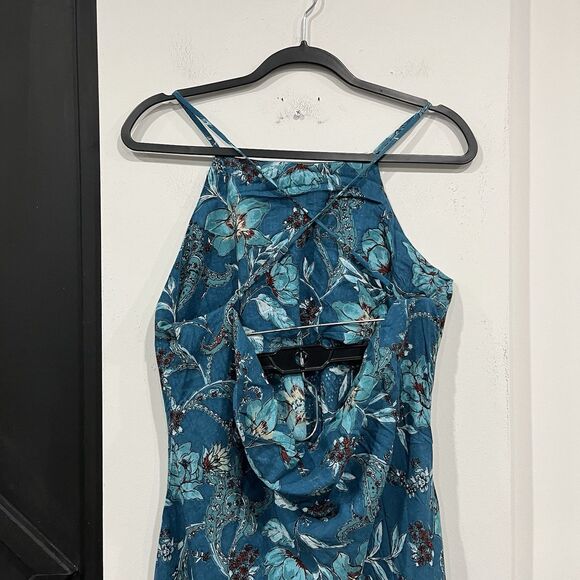 NWT Band Of The Free Audette Teal Floral Midi Dress Size Large Boho - Picture 4 of 7